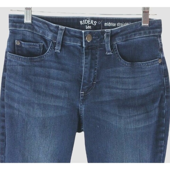Riders by Lee Womens Jeans Size 6 Medium Midrise Straight Leg Dark Blue 30x27 - Picture 2 of 6